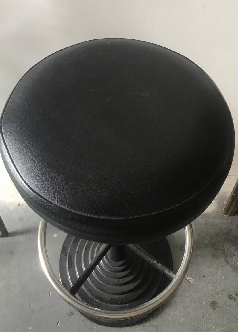 Black cast iron bar stool