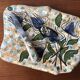 Cheese platter in Vallauris earthenware vintage with its knife