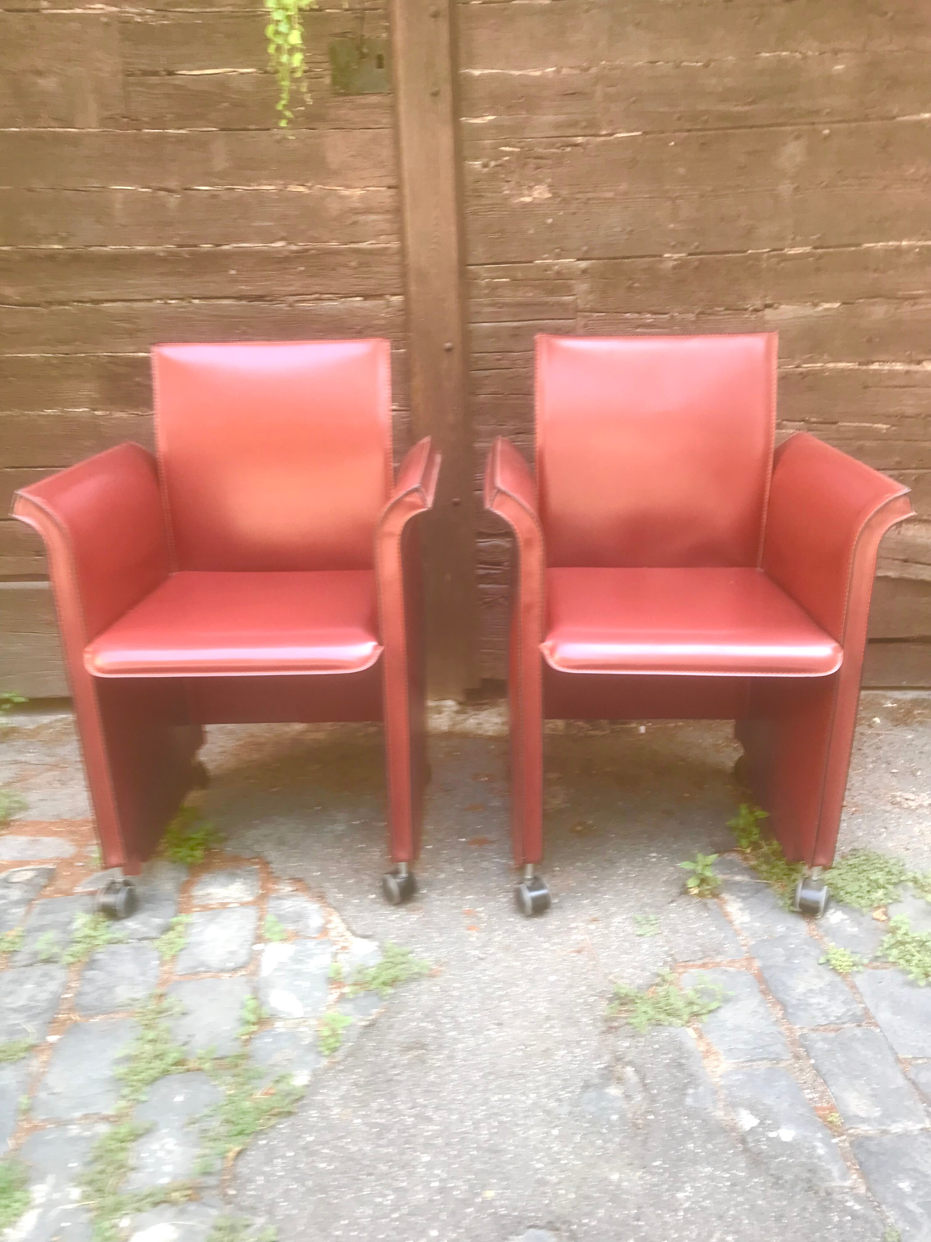 Pair of leather armchairs 1970