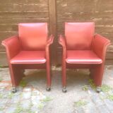 Pair of leather armchairs 1970