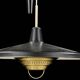 Anonymous suspended lamp with metal black and brass counterweight, Sweden, 1950.