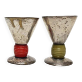 Gobelets en œuf Art Déco, Allemagne, années 1950, ensemble de 2