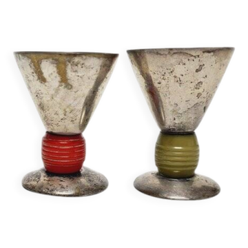 Art Deco egg chalices, Germany, 1950s, set of 2