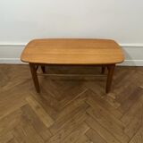 Solid oak coffee table, French work, 1960s