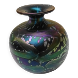 Murano glass ball vase signed Melina