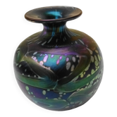 Vase boule en verre de murano signé melina