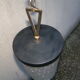 Hanging lamp black metal and brass 50