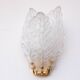 Set of 2 Florence, elegant Murano wall light transparent leaves, 1970