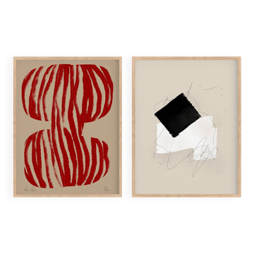 Pair of giclee prints, abstract wall art set of two, 50x70cm