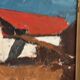 Huile sur panneau originale – “Barn” par Bartja Björklund – Vintage et encadrée