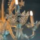 Venetian chandelier in colorless Murano glass with 6 light arms circa 1940