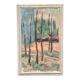 Huile sur toile suédoise du milieu du siècle – « Arbres » par Ingeborg Strangell – Vintage et encadrée