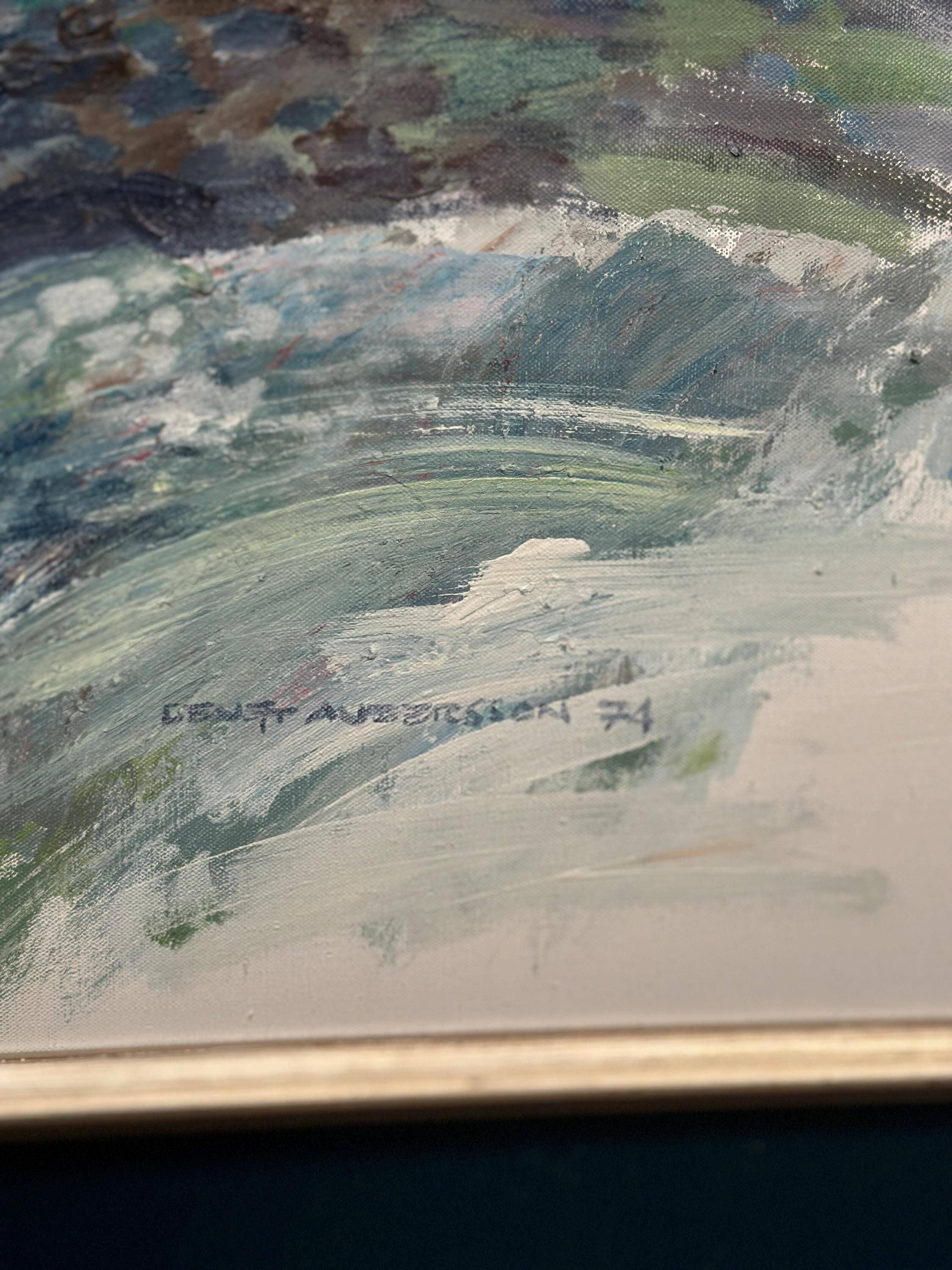 Large Swedish oil on canvas "Telemarken, Gausta" by Bengt Andersson Råssbyn