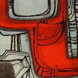 Enamelled lava wall plate