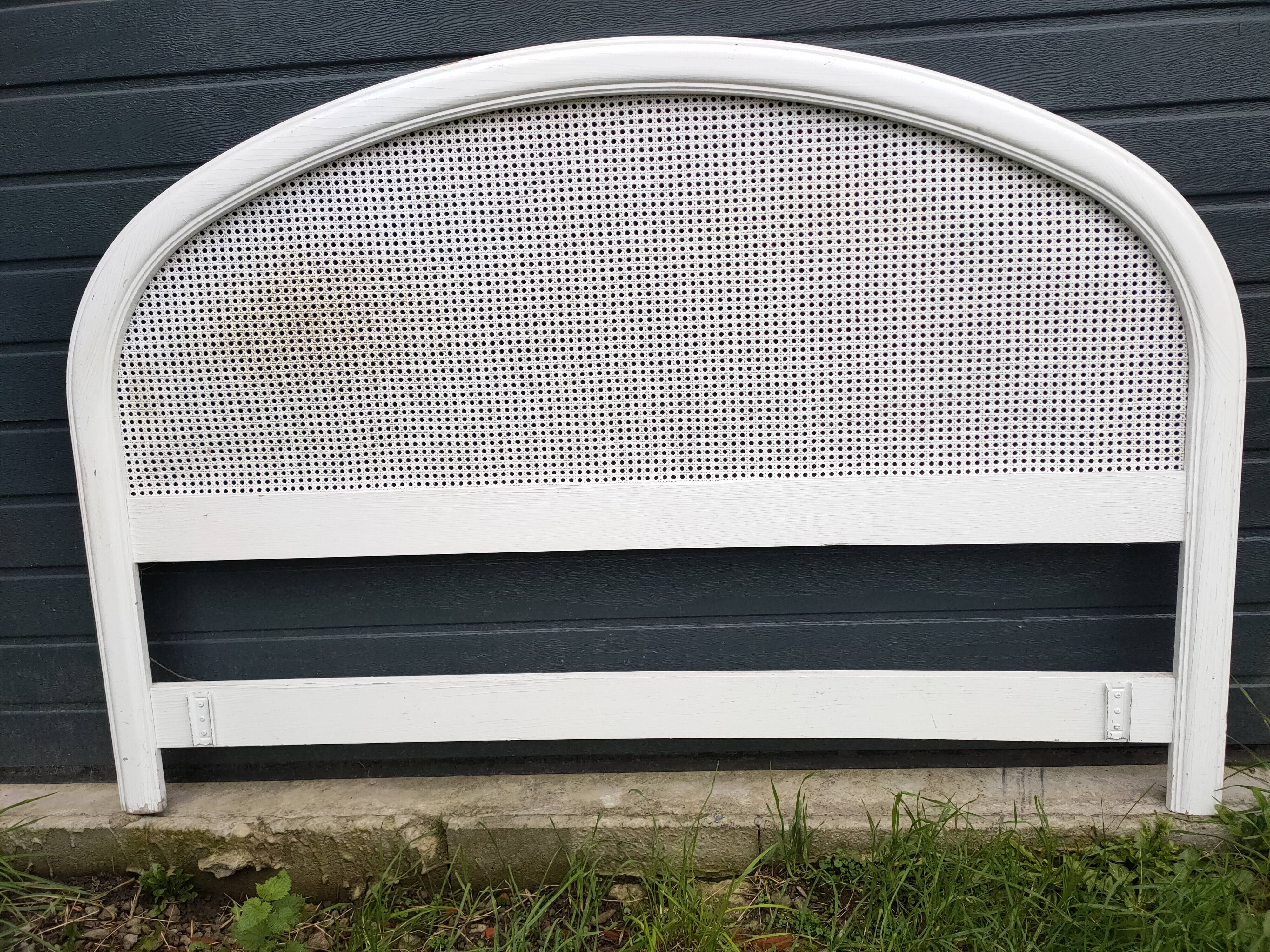 Wooden and cane headboard