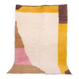 Tapis bérbere coloré Jaune, marron, rose, blanc, crème, 140cmx250cm