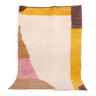 Tapis bérbere coloré Jaune, marron, rose, blanc, crème, 140cmx250cm