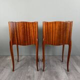 Pair of marquetry bedside tables, 20th century