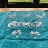 5 vintage mismatched champagne glasses