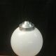 Art Deco Suspension - White Opaline Globe - Porcelain Pavilion -CIRCA 1940