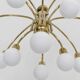 Vintage gold chandelier pendant lamp from the 1970s