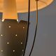 Perforated metal pendant lamp with brass details, Italy, 1940s