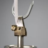 Paire de suspensions tchèques des années 1970, en verre soufflé et chrome, recâblées, reconditionnées