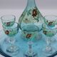 Magnificent liqueur service in blue glass enamel legras george sand art no