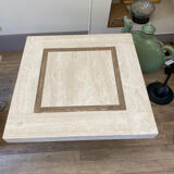 Paire de tables en travertin
