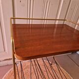 Table d'appoint en metal doré et scoubidou