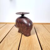 Elephant candle holder patinated metal