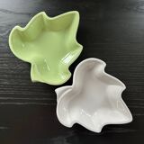 Pair of leaf dishes