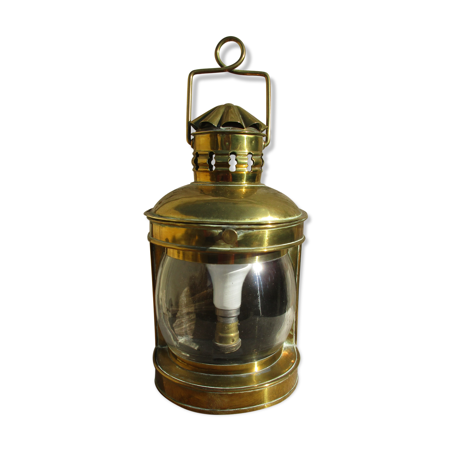 Brass boat tempete lamp