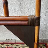 Rattan and brass headboard