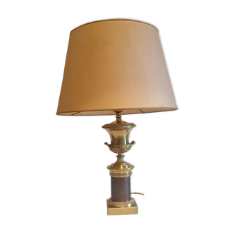 Old lamp in bronze and brass. Early twentieth century.