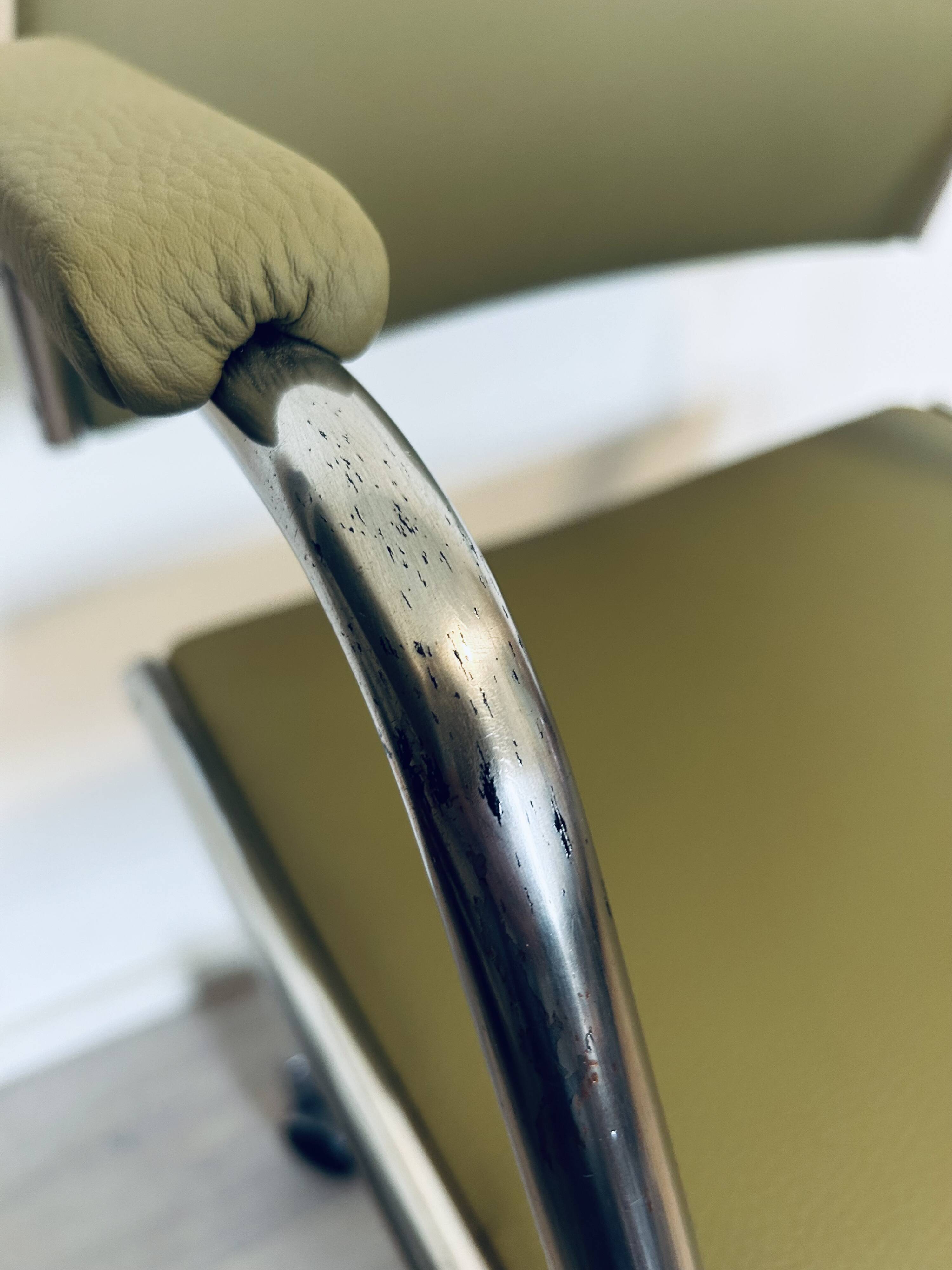 Vintage Light Olive Office Arm Chair by Kovona from Czechoslovakia 1970’s