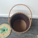 Wicker sewing basket