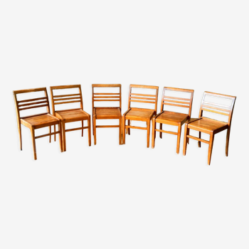 Suite of 6 chairs by René Gabriel