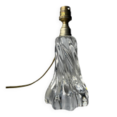 Pied de lampe torsadé en cristal signée Baccarat