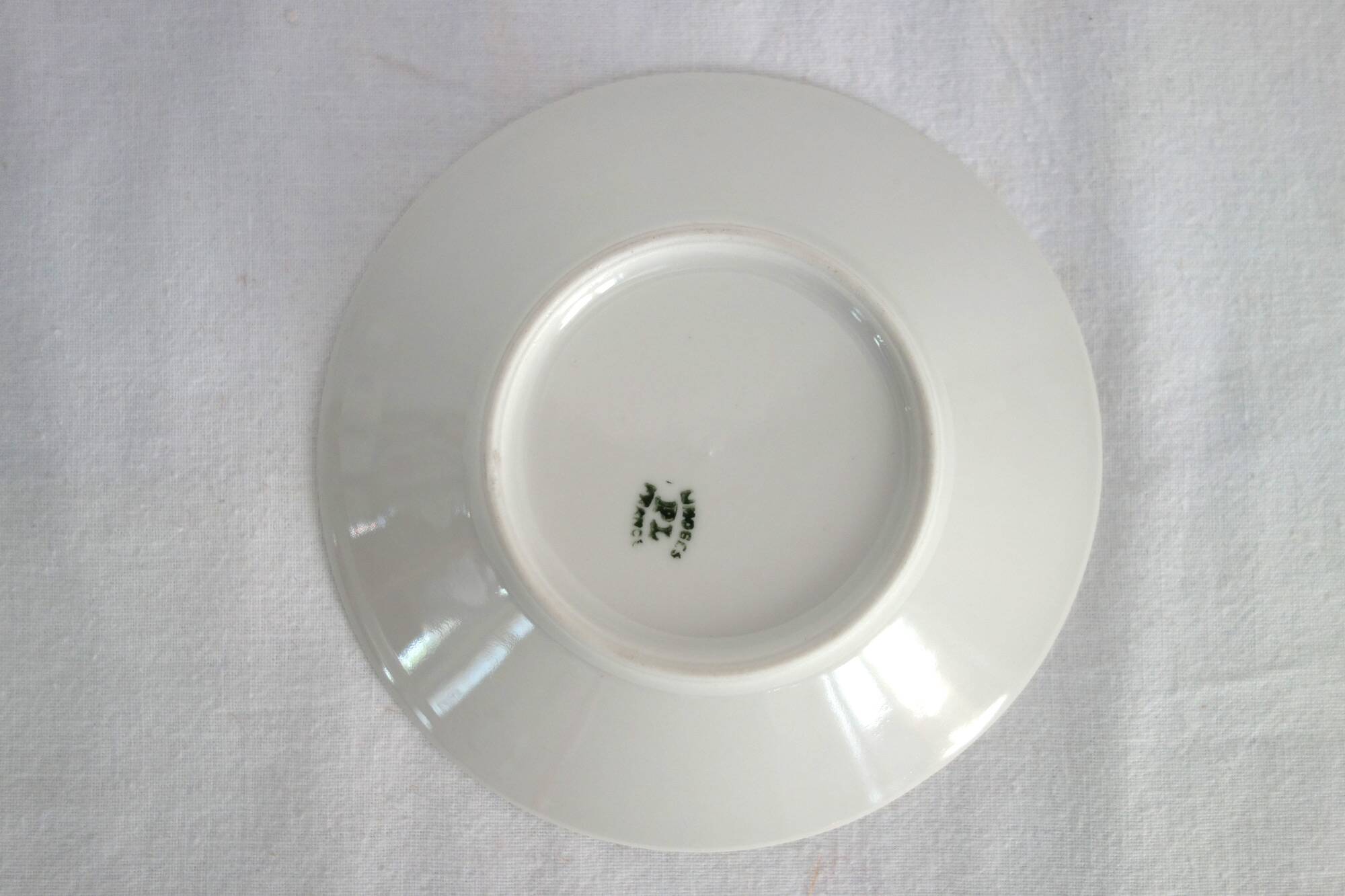 6 Limoges porcelain coffee cups, hand decorated, 1930s