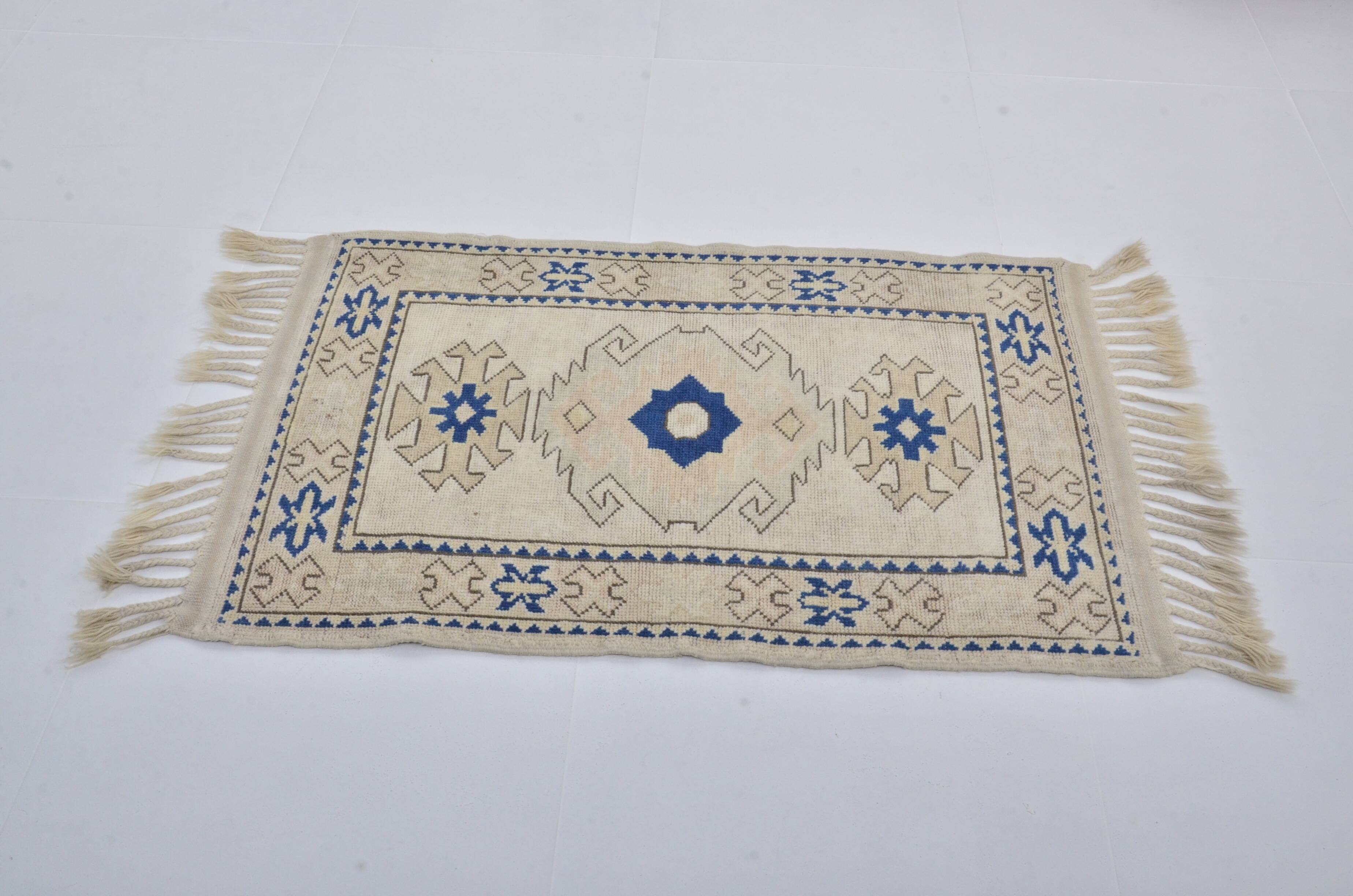 Oushak Handknotted Floor Vintage Rug sku 3450