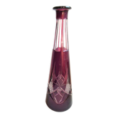 Carafe cristal Baccarat Saint-Louis, modèle Massenet ciselée violette et blanche