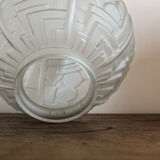 Molded glass globe, art deco