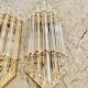 Venini wall lamps glass murano structure gold Italy 90s