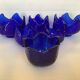 Six stackable cobalt blue candlesticks
