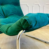IKEA Pixi vintage green velvet armchair – Scandinavian retro design.