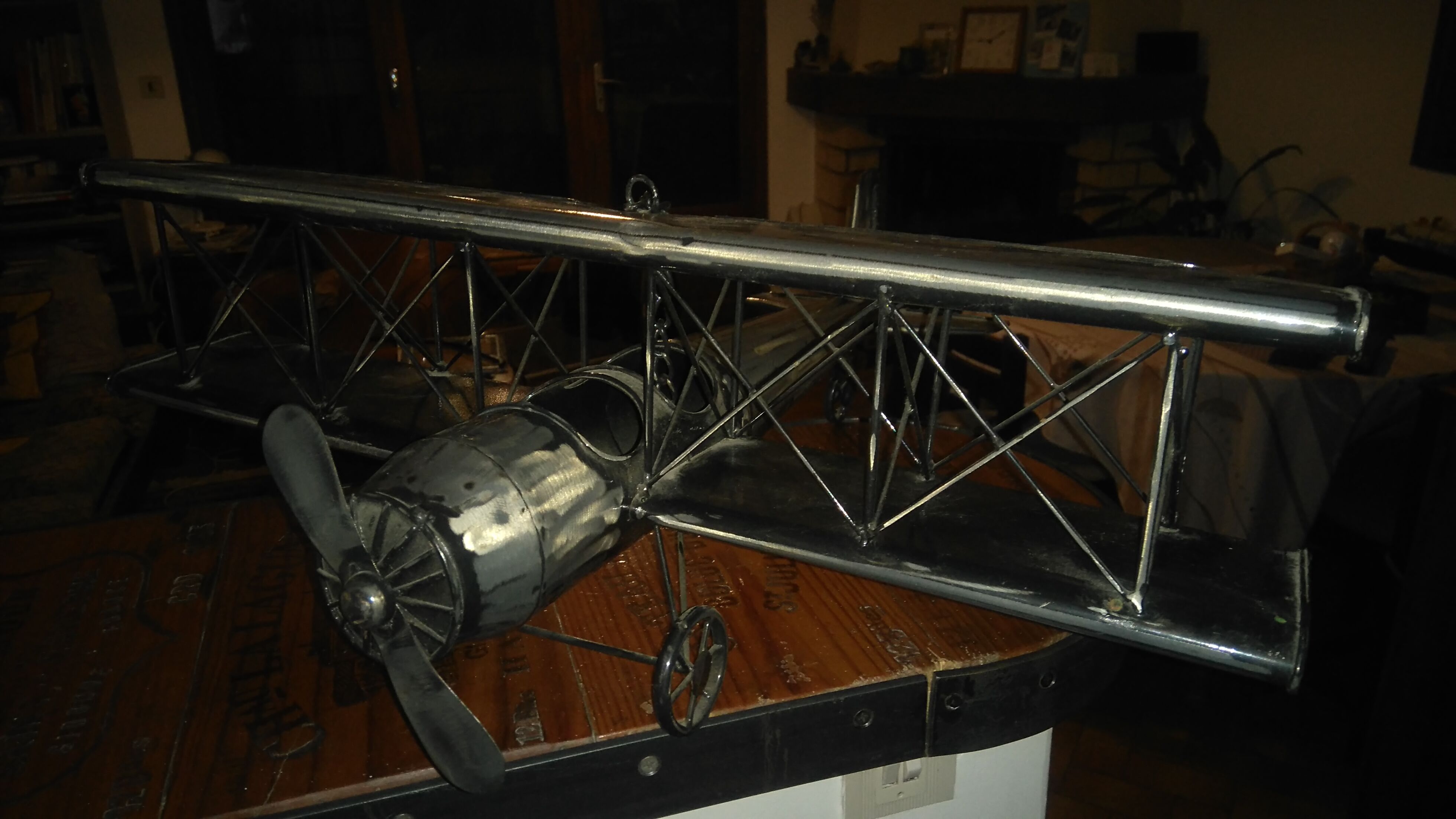 Biplane metal plane