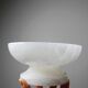 Vintage alabaster white bowl or catchall, Italy 1960s-70s.