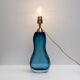 Pair of Italian Mid-Century Blue Murano Sommerso Glass Table Lamp