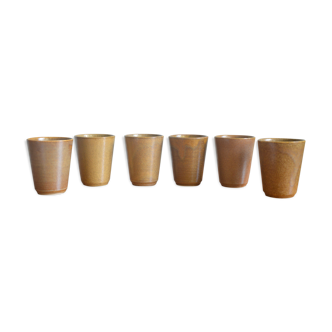 Set of 6 Digoin stoneware glasses